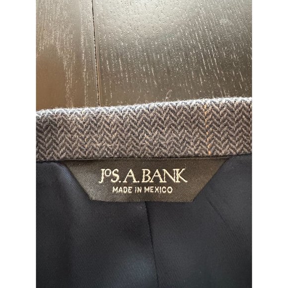 Jos A Bank Silk Wool Sport Coat Mens 42L Herringbone Windowpane Jacket Blazer - Picture 8 of 16